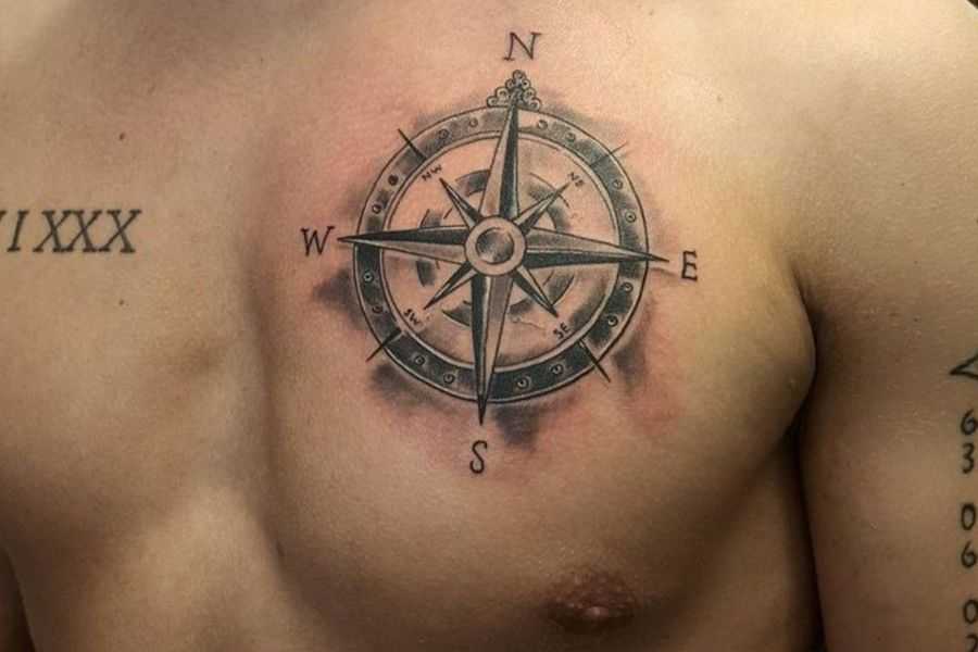 Татуировки роза ветров у моряков