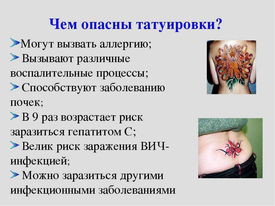 Влияние Татуировки и пирсинга на организм